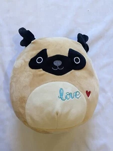 Peluche Squishmallows 2018 Pam il Carlino Cane Love Hearts 9 IN San Valentino Giocattolo Morbido - Foto 1 di 6