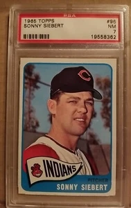 1965 Topps Set Break Indians #96 Sonny Siebert PSA 7 NM 8362 - Picture 1 of 2