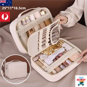 Portable leather make-up bag - Picture 1 of 4