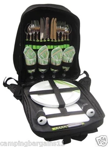 Picnic Pack 4 PERSON BACKPACK SET 28 Pieces with Insulated Cooler Beach Camping - Picture 1 of 8