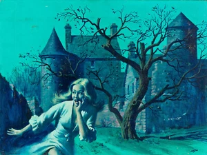 Arthur Sarnoff - Gothic Mystery Haunted Mansion 1960s Signed - 17" x 22" Print - Picture 1 of 1