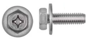 25 M6-1.00 X 20mm Stainless Steel Phillips Hex Head License Plate Screws - Picture 1 of 3