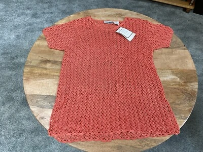 Pullover túnica ganchillo naranja Delores Bell ~ mediano para mujer ~ 100 % rayón ~ nuevo Foto 1 de 4