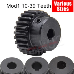 Mod1 Steel Pinion Gear Spur Gears 10-39 Teeth 4-20mm Bore With Screw Hardened - Picture 1 of 40