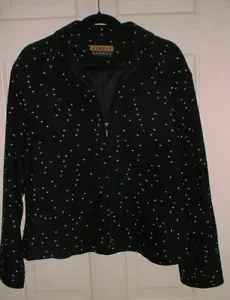 Very Nice Blazer by Finity Naturals, Sz L, Black/White, Zipper Front FREE S/H - Picture 1 of 3