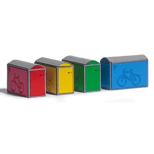 Busch H0 1988 4 Fahrradboxen - Bild 1 von 2