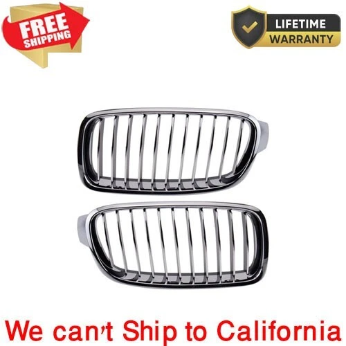 For 2012-2016 BMW 328I 335I ACTIVEHYBRID 3 Chrome Grille Set of 2 - Image 1 of 4