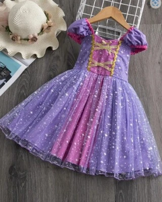 NEW Princess Rapunzel Tangled Dress Girls Halloween Costume - Image 1 of 4