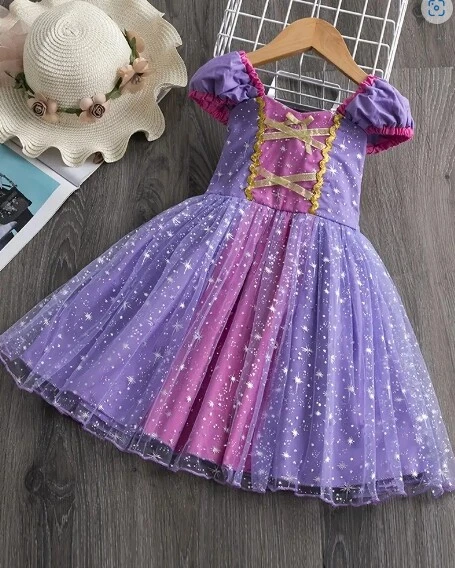 NEW Princess Rapunzel Tangled Dress Girls Halloween Costume - Image 1 of 4