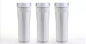3 Stck. 10 Zoll weiß Slimline Gehäusesumpf für Standard Umkehrosmose Filtersysteme - Bild 1 von 4
