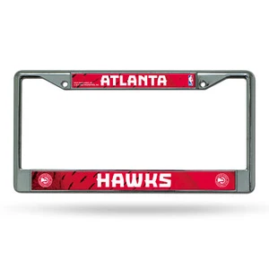 Atlanta Hawks NBA Chrome Metal License Plate Frame - Picture 1 of 5