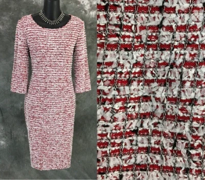BEAUTIFUL St John collection knit red white fringe multi dress size 4 - Image 1 of 4