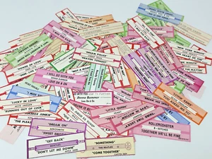Lot of 100 Mixed Jukebox Title Strips for 45 rpm 7" No Records Juke Box - Bild 1 von 6
