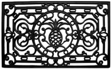 Home & More Pineapple Heritage Rubber Doormat 30in x 48in x 0.50in Black, New