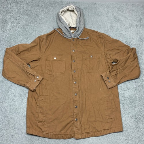 VETEMENTS Giacca Duluth Trading uomo extra large alta marrone shacket con cappuccio foderata in flanella
