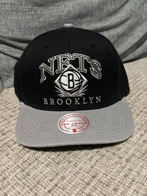 Mitchell & Ness NBA Brooklyn Nets Pro Crown Fit Gorra Sombrero Negro Nuevo Foto 1 de 2