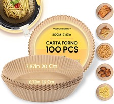 100 PEZZI FODERA DI CARTAFORNO MONOUSO PER FRIGGITRICE AD ARIA FOGLI PRETAGLIATI