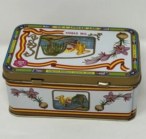 Caja de Lata España Pura Mancha Superior Azafrán Litografía Bisagras Roland De Colección - Imagen 1 de 10