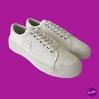 ROSCOMAR Foo Blvd Canvas Trainers, Suede Accent, Off White, UK 9/EU 43/US 11.5