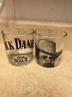 Jack Daniels Old No. 7 Tennessee Whiskey Portrait Rocks Glass Set of 2 NEW