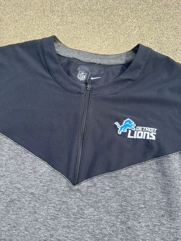 Nike Detroit Lions Dri Fit 1/4 Zip Shield On Field Team Issued Jacket Size Large Cover