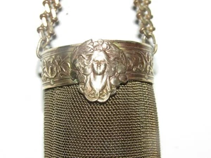 03F23 ANCIEN VASE BRONZE FEMME ART NOUVEAU BOUQUETIÈRE A SUSPENDRE VOITURE XIXe - Picture 1 of 9