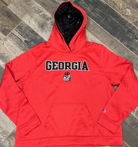 Champion Womens Georgia Bulldogs Hoodie Pullover Jacket Fleece Lined Size 2XL Cover