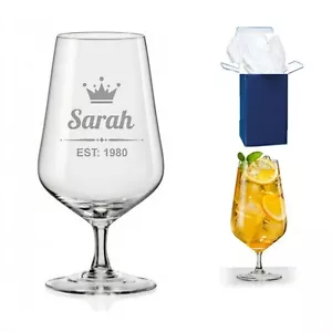 Personalised Engraved Stemmed Gin Glass - Picture 1 of 2