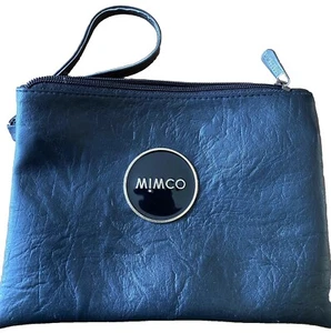 Mimco Cosmetic Black Pouch Bag With Wristlet Great Size For Travel Or Everyday - Picture 1 of 9