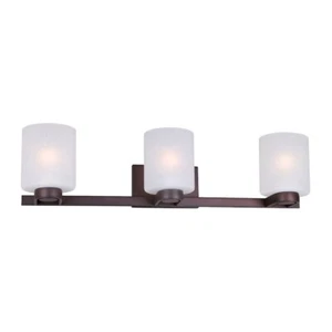 Forte Lighting 3-Light 7" Bath Bar, Antique Bronze/White Linen - 5142-03-32 - Picture 1 of 1