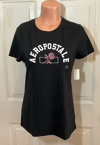 AEROPOSTALE, Talla XL, Camiseta Clásica Crew con Aplique y Rosa Bordada. NUEVO - Imagen 1 de 12