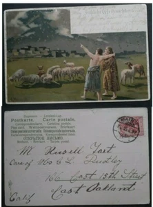 1905 Germany Christmas Postcard ties 10 Pfg stamp cancelled Mainz - Picture 1 of 3