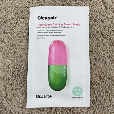 Máscara de suero calmante Dr.Jart+ Cicapair Tiger Grass - 1 hoja, 0,88 oz/25 g nueva en paquete Foto 1 de 3