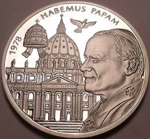 Rare 50mm Silver Proof Malta 2004 200 Liras~2,988 Minted~WE HAVE A POPE!~Free Sh - Picture 1 of 2