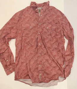 Rafter C Cowboy Collection Pro Flex Herren XL rot Paisley Long Pearl Snap Shirt! - Bild 1 von 5