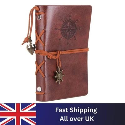 Vintage Leather Bound Diary Travel Memo Notebook Plain Writing Journal Handmade - Image 1 of 4