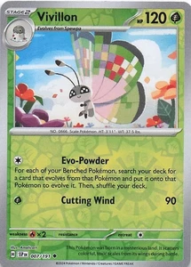 Vivillon - Uncommon Reverse Holo SV08: Surging Sparks 007/191 NM - Picture 1 of 2