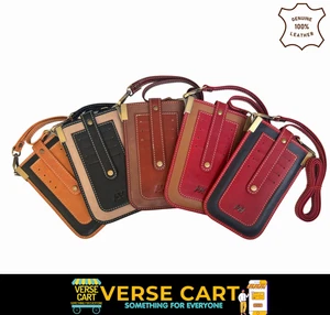 Premium Cow Leather Crossbody Side Bag – Wallet with Strap & Slots - Picture 1 of 16