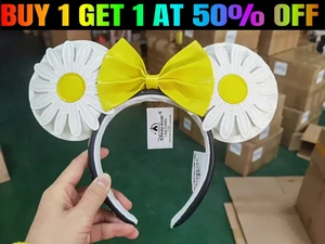 Disney Parks Daisy ChrysanthemumLoungefly White Minnie Ears Headband US - Picture 1 of 11