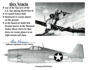 Alexander Vraciu WWII Navy Ace Signed Autograph 8 x 10 Photo PSA DNA j2f1c *91 - Picture 1 of 3