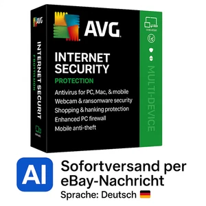 AVG Internet Security 3 PC 1 Jahr - Windows- Sofortversand per eBay-Nachricht - Bild 1 von 1