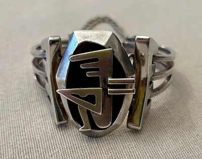 Salvador Teran Crouching Man Sterling Silver Taxco Bracelet Estate Find - Image 1 of 4