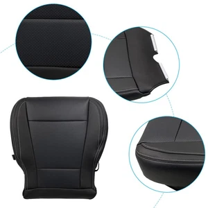 For 2017-2022 Ford F250 F350 Lariat Driver Bottom PERF Leather Seat Cover Black - Picture 1 of 11