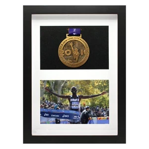 Medal Shadow Box Display Frame for Marathon & Triathlon Medals, Sports Photo ... - Picture 1 of 6