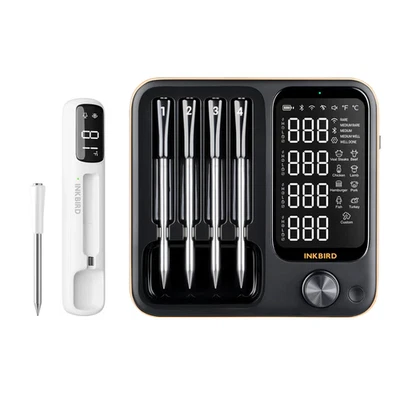 INKBIRD Smoker BBQ Thermometer Cooking 4-Probe 14BW With 1000ft/305m Mini 11ib - Image 1 of 4