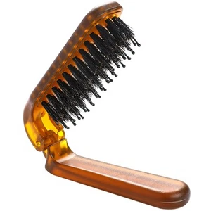 Foldable Travel Hair Brush, Natural Boar Bristle Hairbrush Portable Collapsib... - Picture 1 of 7