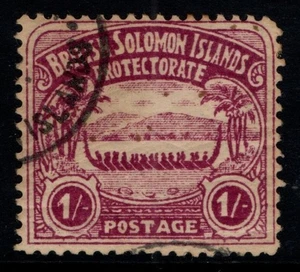 British Solomon Islands 1907 Large Canoe 1/- forgery SG7 Used - Picture 1 of 1