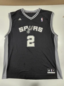 NBA San Antonio Spurs #2 Leonard Adidas Black Jersey Size XL - Picture 1 of 4