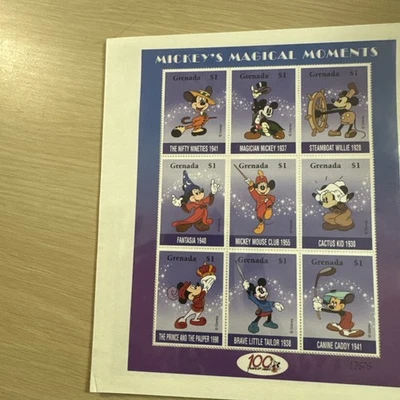 Estampillas de Granada Disney Momentos Mágicos de Mickey - Hoja/9 estampillas COMO NUEVAS Foto 1 de 4