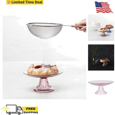 Mini soporte para pasteles rosa con cuentas Hobnail vidrio 8,5 pulgadas para exhibición de postres Foto 1 de 4